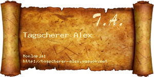 Tagscherer Alex névjegykártya